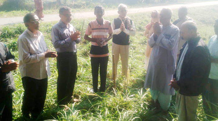 পাংশার পাট্টায় অষ্টাদশ পল্লী সার্বজনীন পাগলের আশ্রমে রাধা গোবিন্দ মন্দিরের ভিত্তিপ্রস্তর স্থাপন